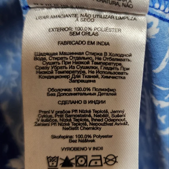 Columbia PFG Shirt Boys Youth XL Blue White Floral Hawaiian Short Sleeve Button - Picture 13 of 15